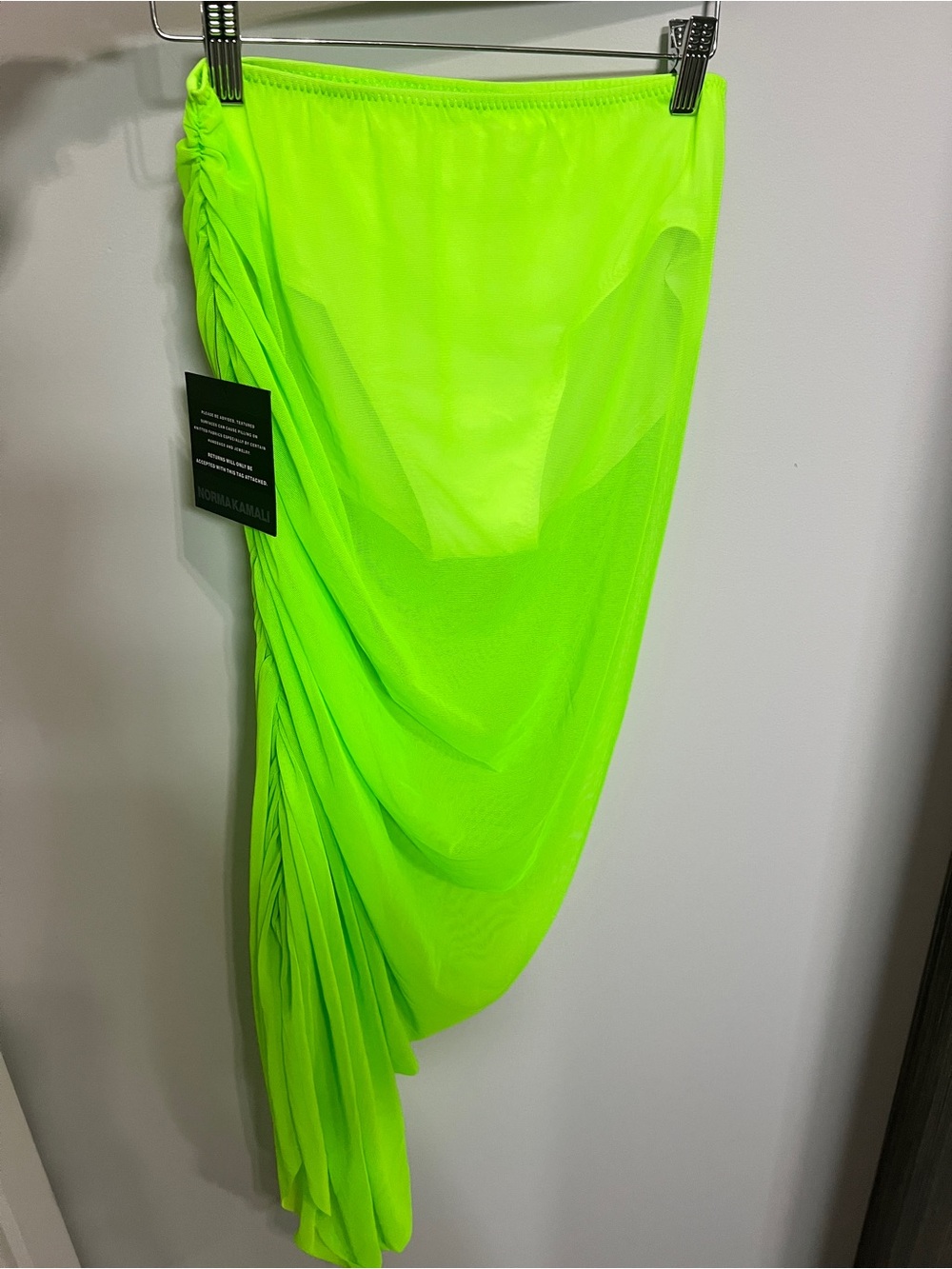 Norma Kamali Neon Green Diana Skirt M NWT